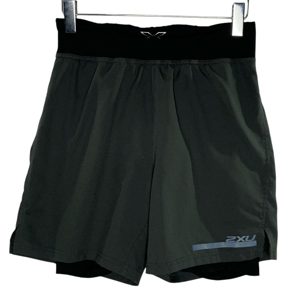 2xu L Mens 2 In 1 Running Compression Shorts Blac… - image 1